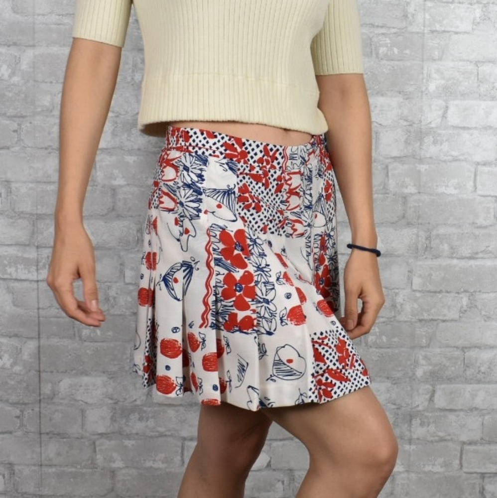 *sold* Vintage medium white floral mini skirt - Picture 7 of 8